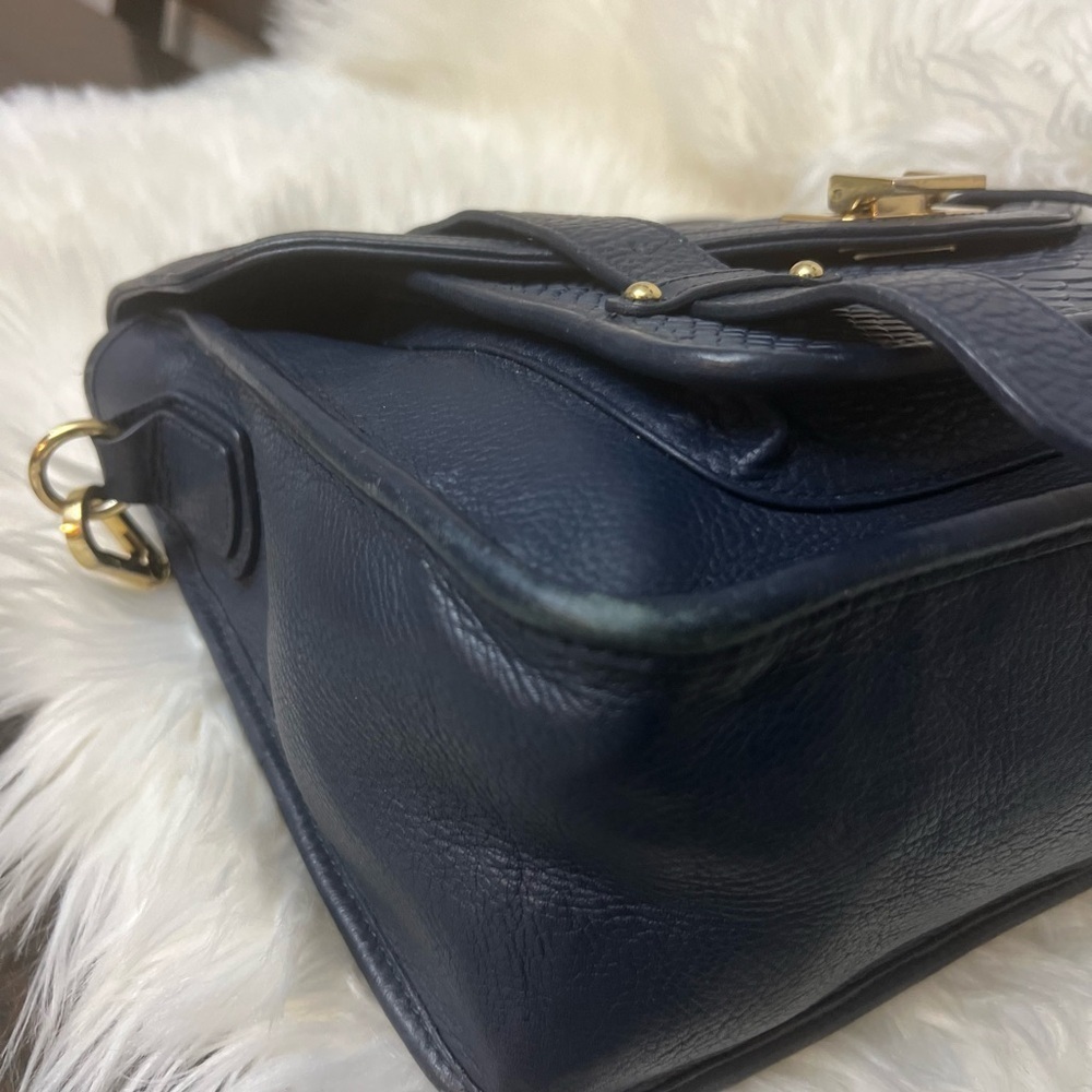 GiGi New York Navy Satchel with Gold Accents - Picture 6 of 15